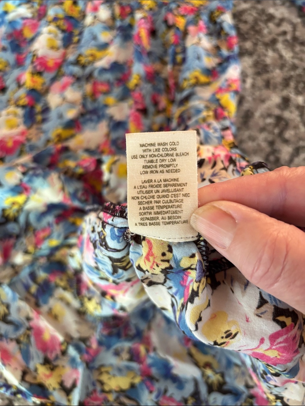Free People Blue Multi Floral Button-Up Peasant Blouse - Picture 10 of 13